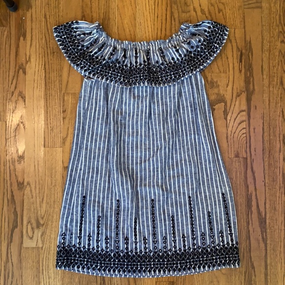 PARKER Jeanette Embroidered Linen Rayon Dress - M - Picture 4 of 8